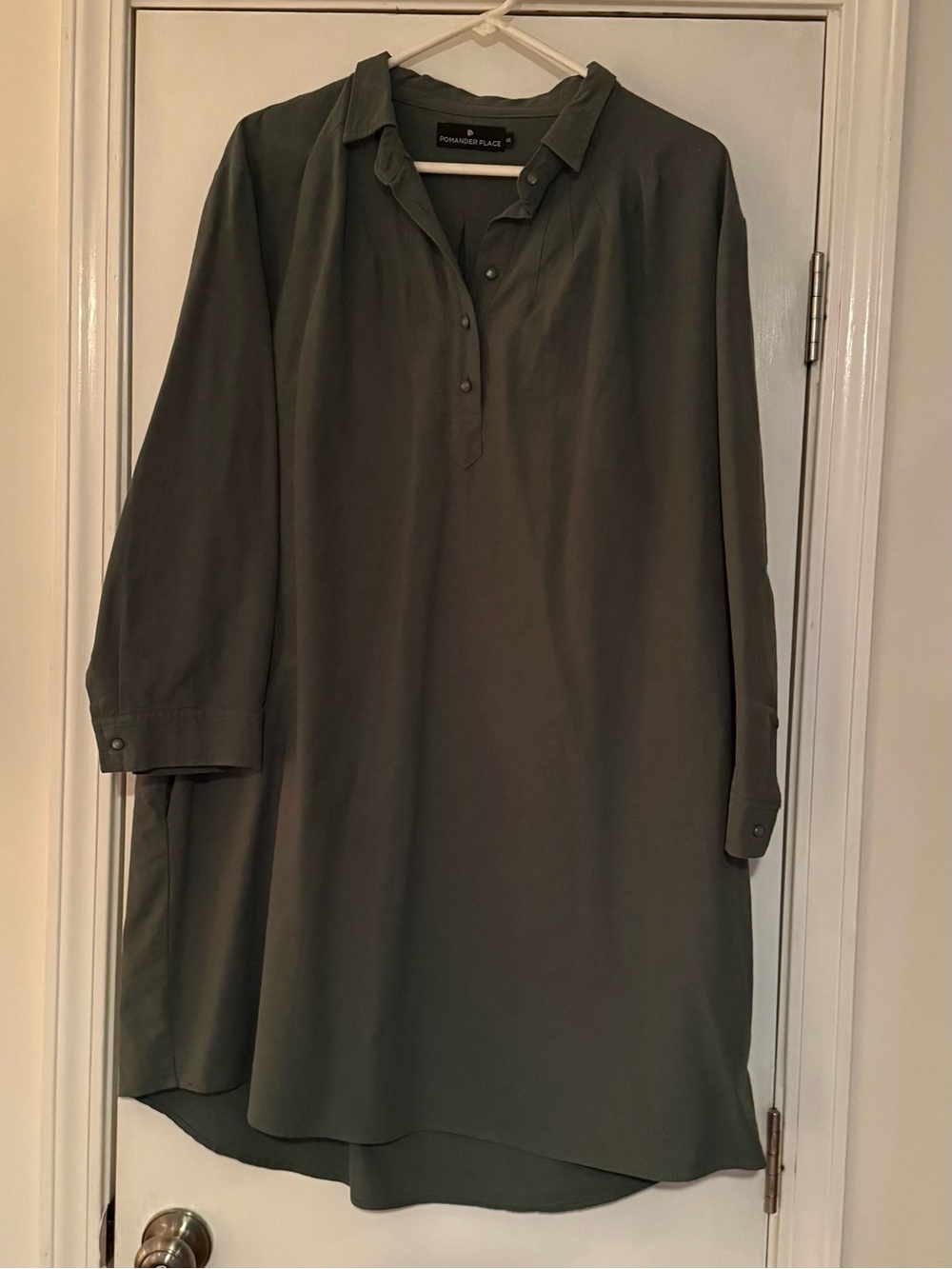 Pomander Place from Tuckernuck Hunter Green Long Sleeve Tunic Shirt Dress